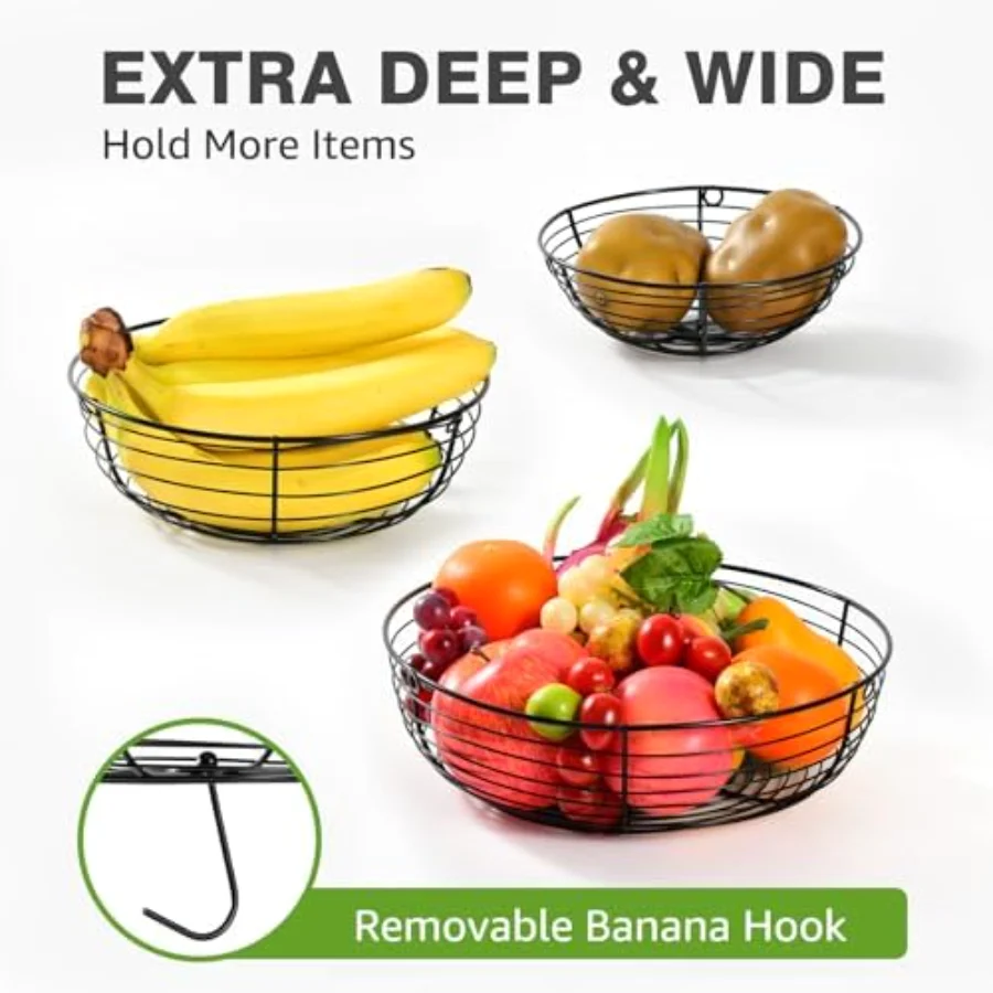 Tier Hanging Fruit Basket Kitchen Storage, view 3