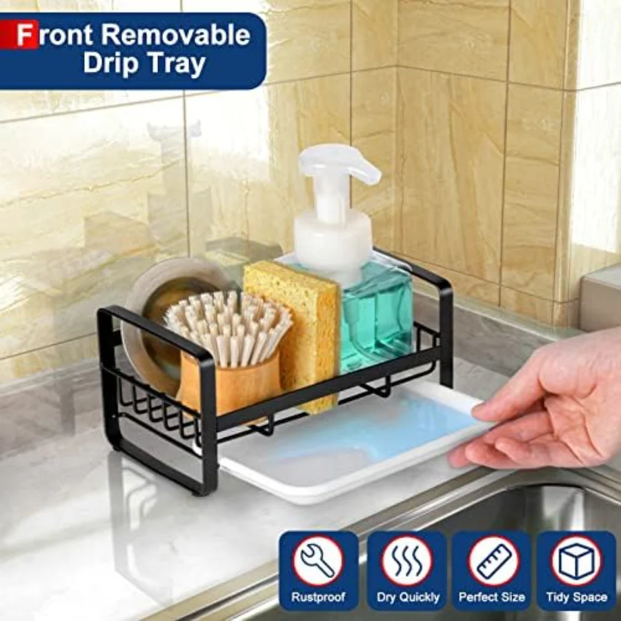 Sponge Kitchen Storage, Black, view 3