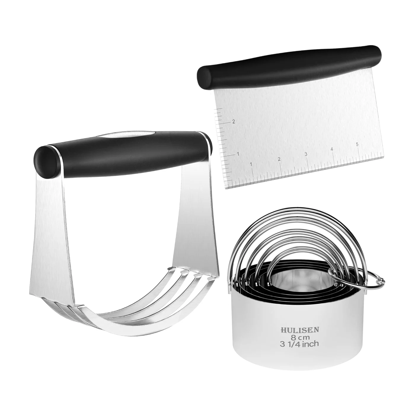 Biscuit Cutter Set of 5, Silver