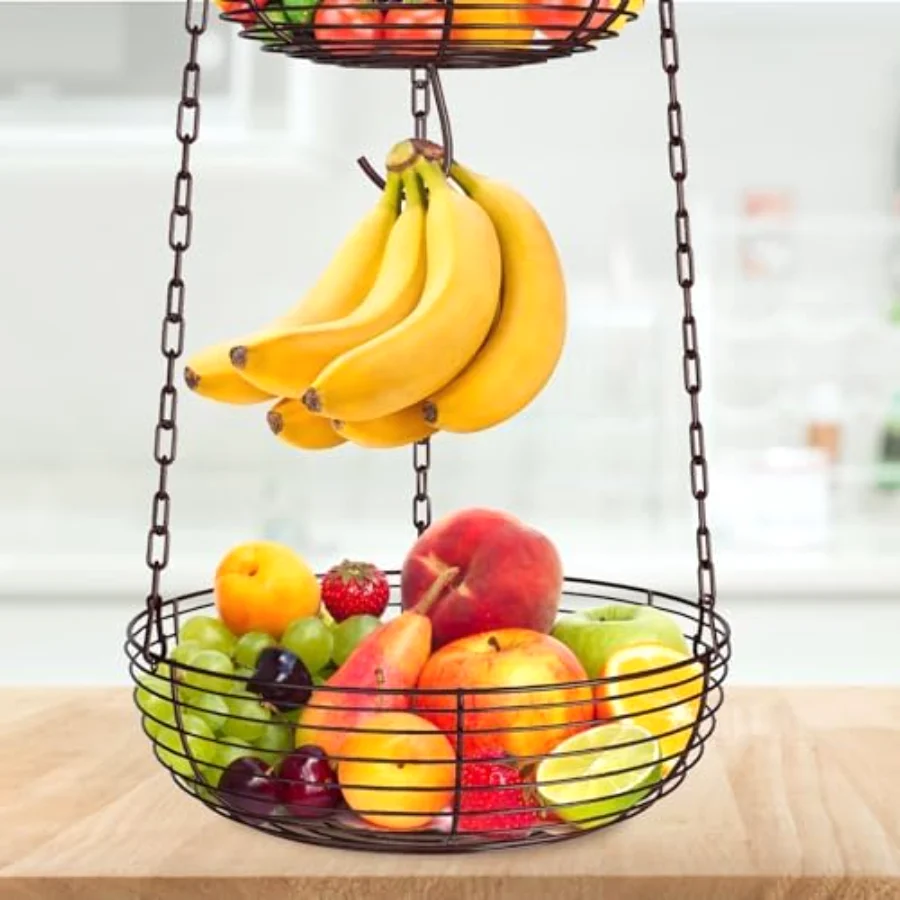 Tier Hanging Fruit Basket Kitchen Storage 36", view 3