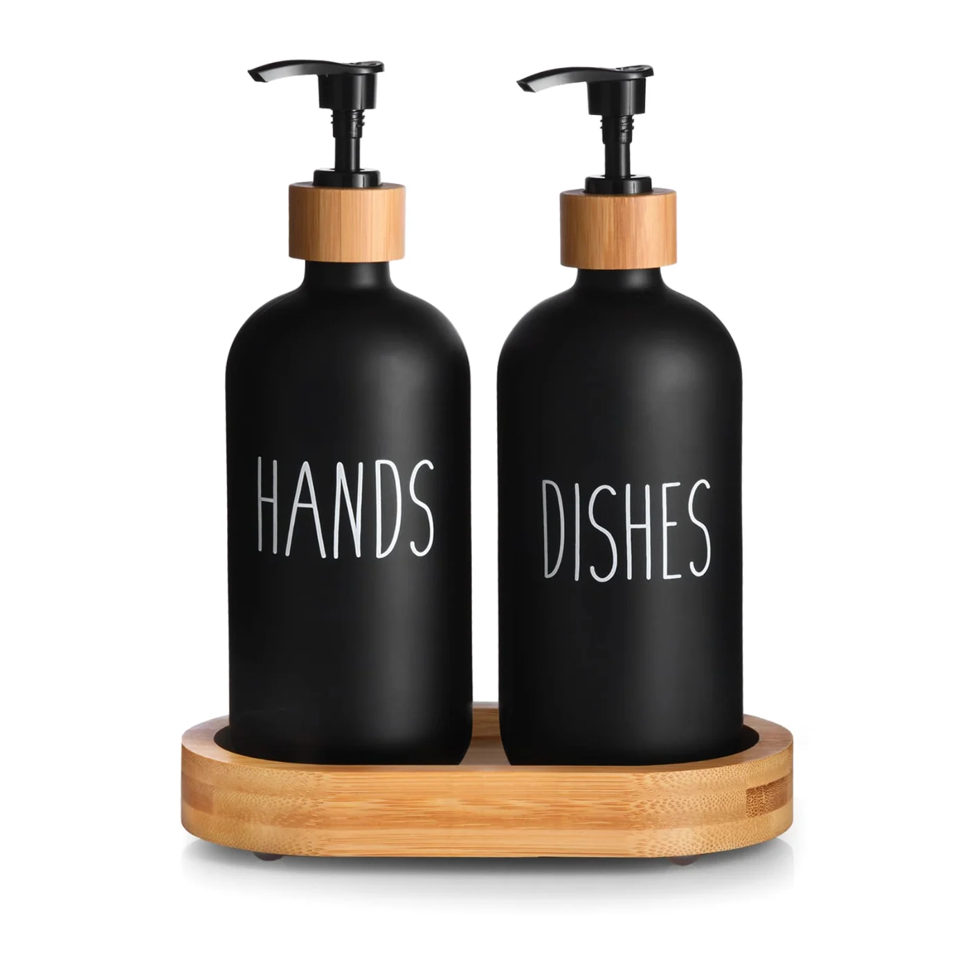 Dish Soap Dispenser Kitchen Storage, Black & Black