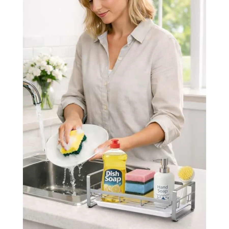 Sink Sponge Kitchen Storage, Gray, view 3
