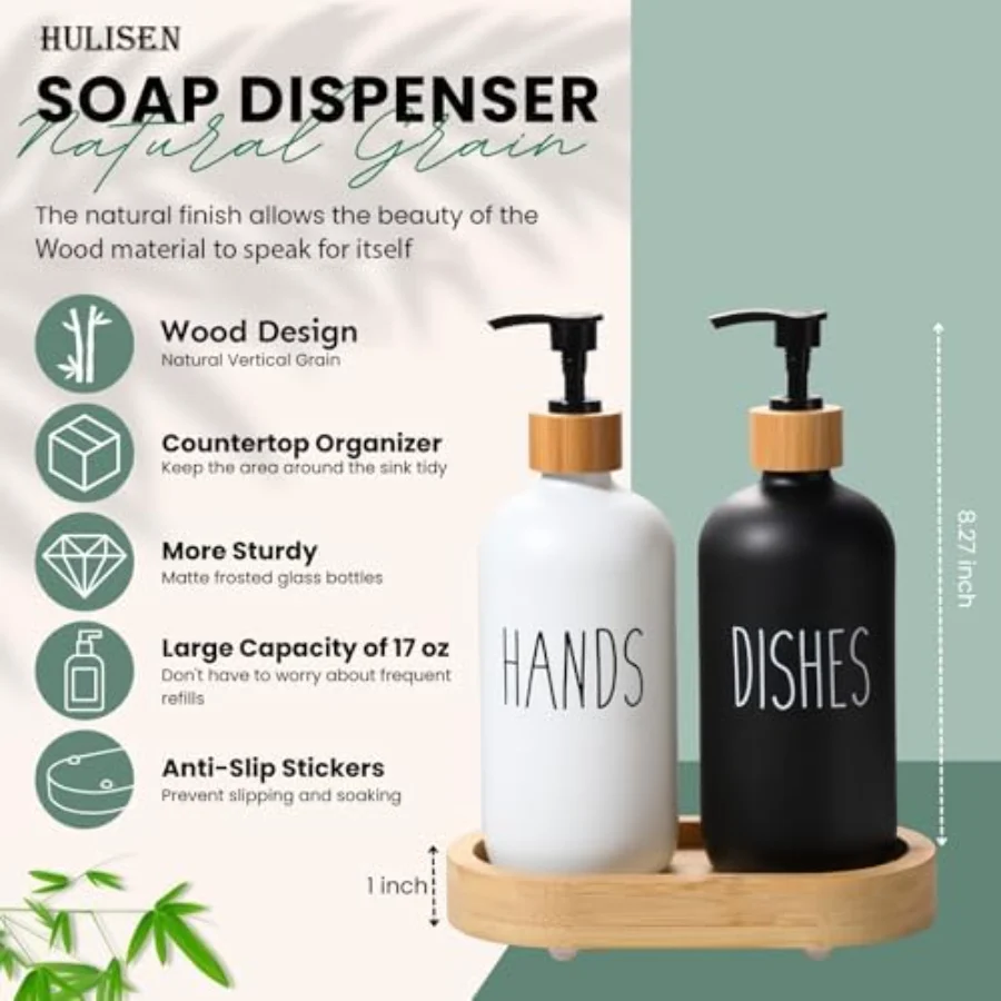 Dish Soap Dispenser Wood Kitchen Storage, view 2
